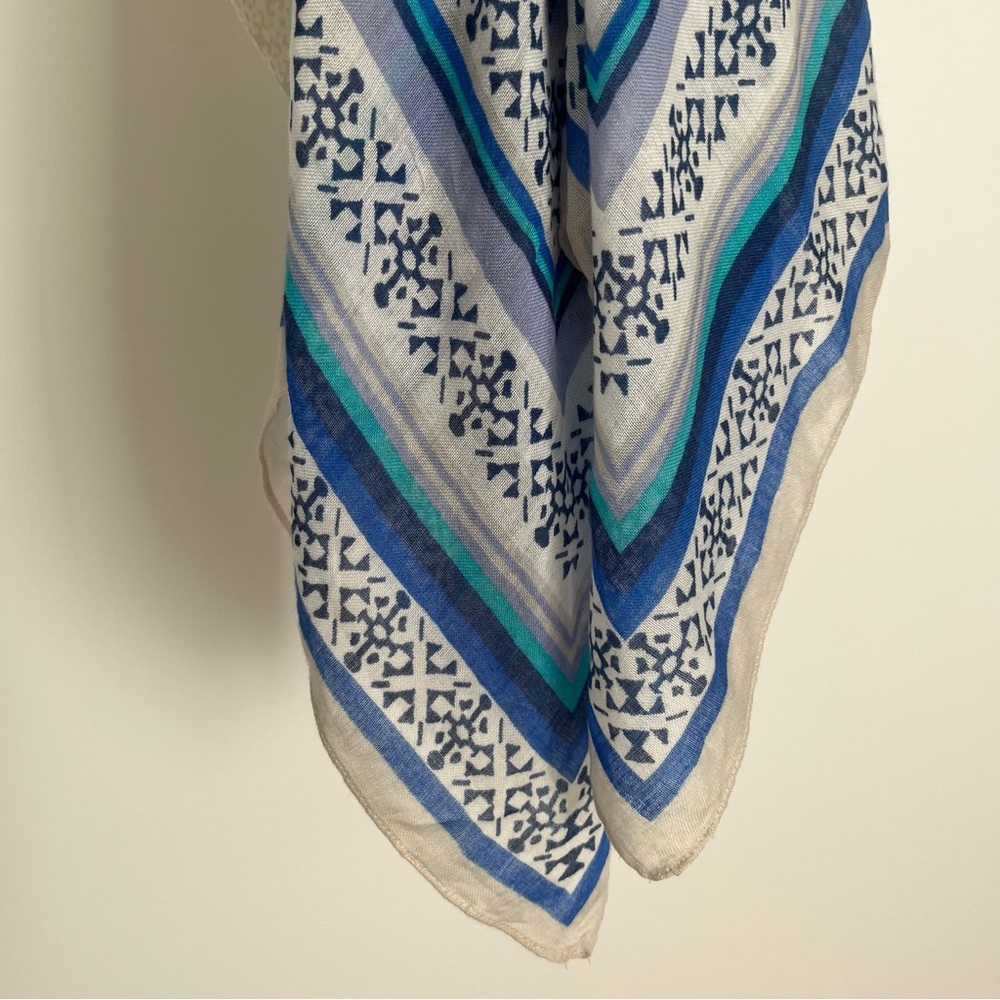 Blue and Beige Patterned Women’s Scarf